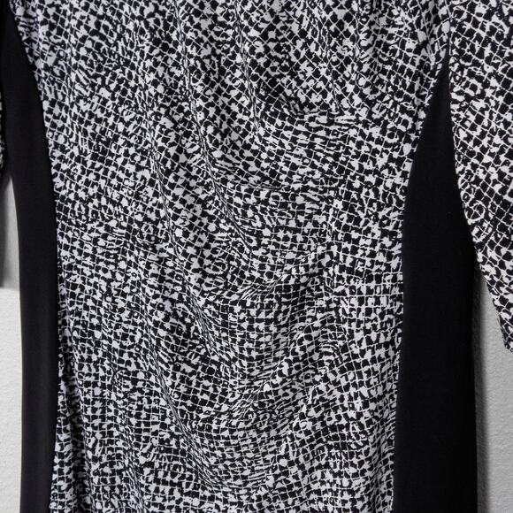 Lauren Ralph Lauren Sheath Dress Black White Size 14 Office Siren Polished - Picture 4 of 9